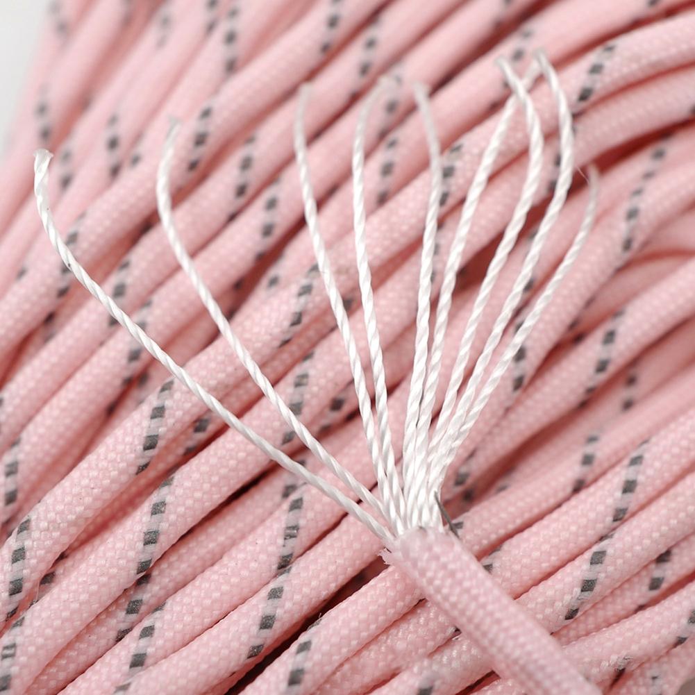 5m Reflektierendes Paracord, Ø 4mm Leuchtende Nylon-Zeltseile, 9 Stränge, Fallschirmschnur, Lanyard Camp Survival Seil, Camping Werkzeug