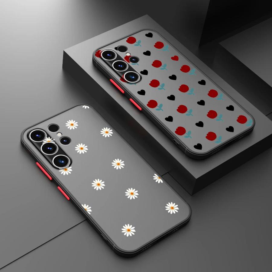 Cute Flower Case for Samsung Galaxy S26 S25 Ultra S21 S23 FE S22 S24 Plus Note 20 Ultra 10+ S20 FE Funda Back Phone Cover