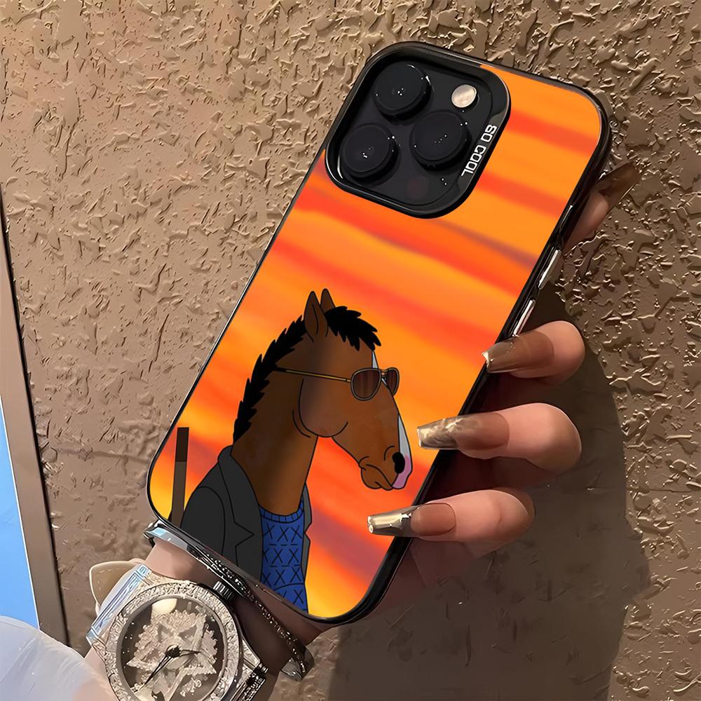 Cartoon B-boJack Horsemans Phone Case for iphone 17 16 15 14 13 11 12 Pro Max Xr X Air Plus black silver hard shell Cover