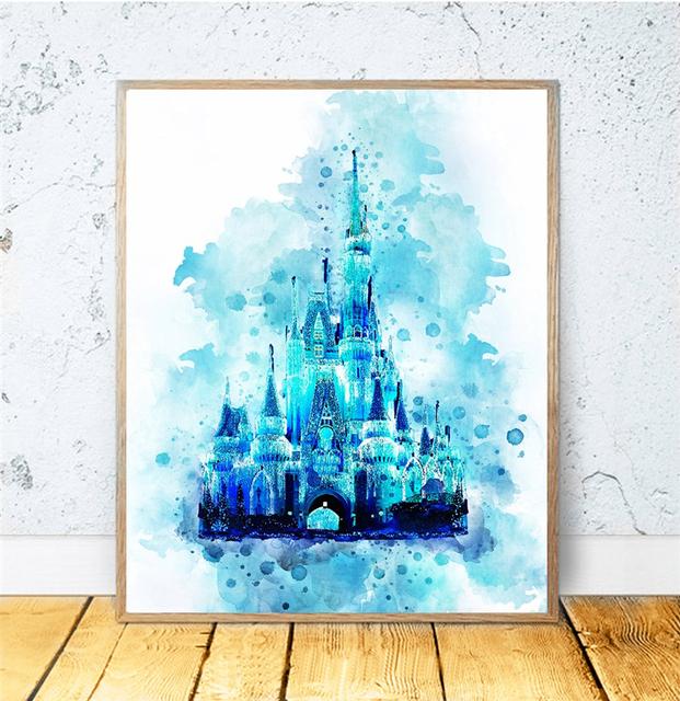 Zámek princezny Obrazy Domov Dekorace pokoje Plátno Nástěnné Umění Architektura Budovy Obrazy pro domácí design Bezrámové