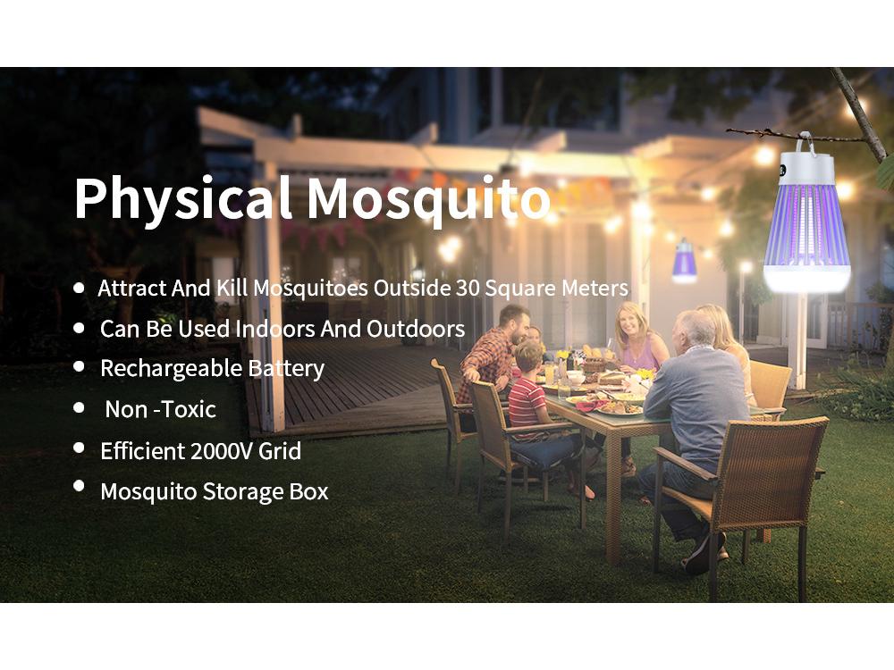 Lampe anti-moustiques silencieuse à double fonction 2024 pour le camping intérieur et extérieur