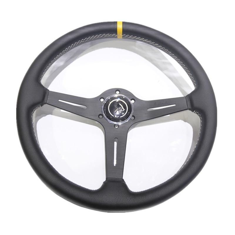 15inch 360mm Racing Flat Steering Wheel Auto Universal Leather Simulated Racing Game Steering Wheel