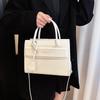 Retro fashion handbag embossed stone pattern shoulder bag new solid color texture crossbody women's bag