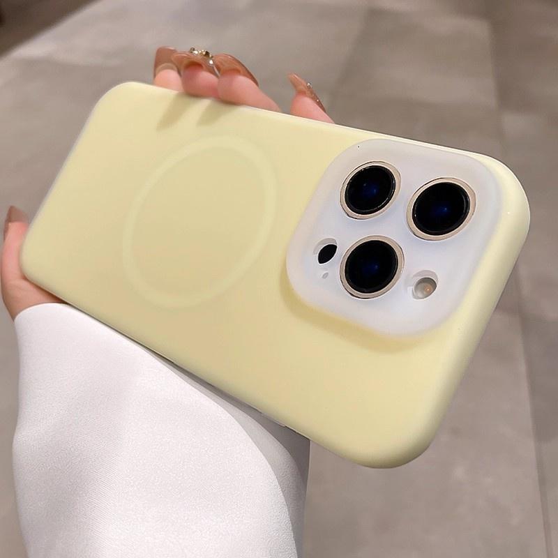 Original Jelly Liquid Silicone Magnetic for Magsafe Case for iPhone 16 14 13 12 15 Pro Max Lens Protection Shockproof Soft Cover