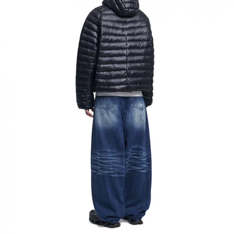 Nomanual Washed Jumbo Denim Pants   Washed Blue