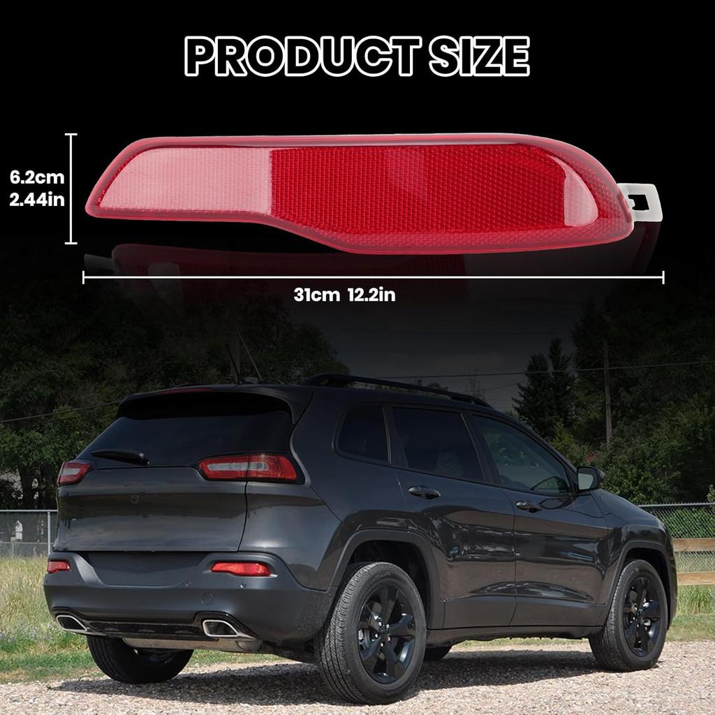 Rear Bumper Reflector For 2014 2015 2016 2017 2018 Jeep Cherokee 68105144AC Passenger Side (Right)