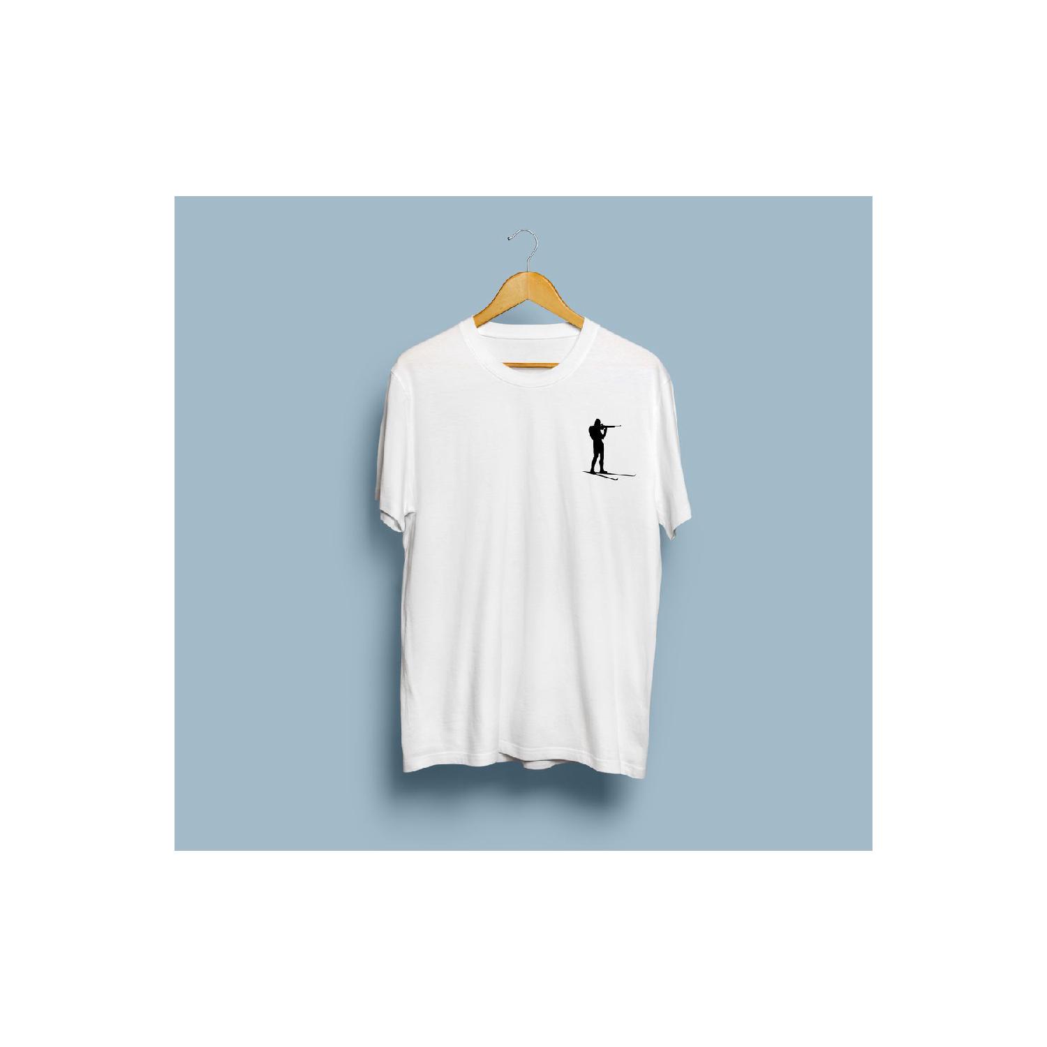 

Футболка унисекс с дизайном Олимпийских игр и биатлона оверсайз S белый