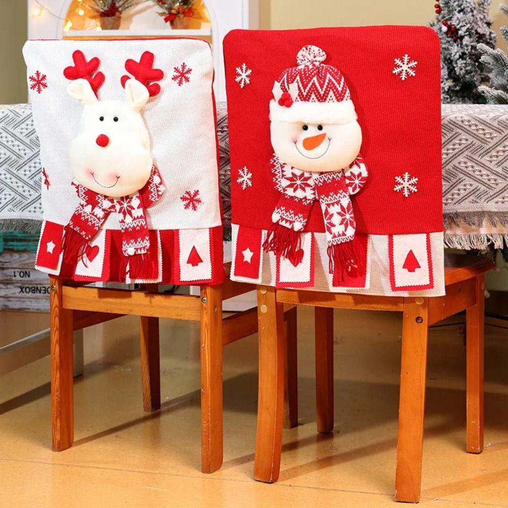 Cartoon Dinner Chair Seat Cover Seat Protector Wear for Chairs Christmas Chair Cover Party Decor