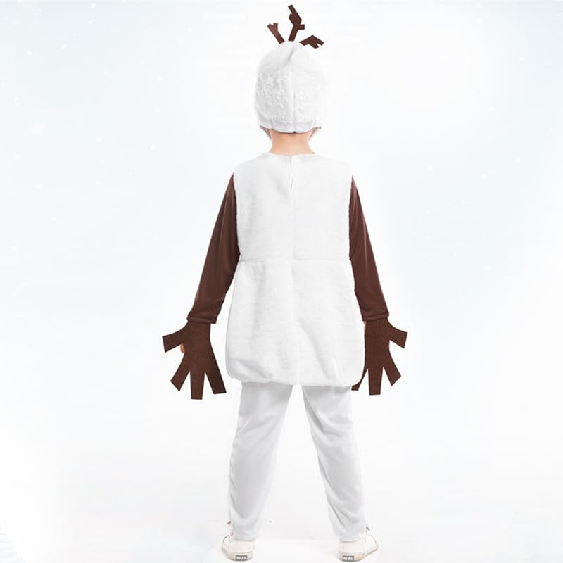 Maazusa Snowman Cosplay Kids' Pajamas Snowman Kigurumi Costume for Boys and Girls, Cute and Small, Perfect for Christmas, Stage Performances, and