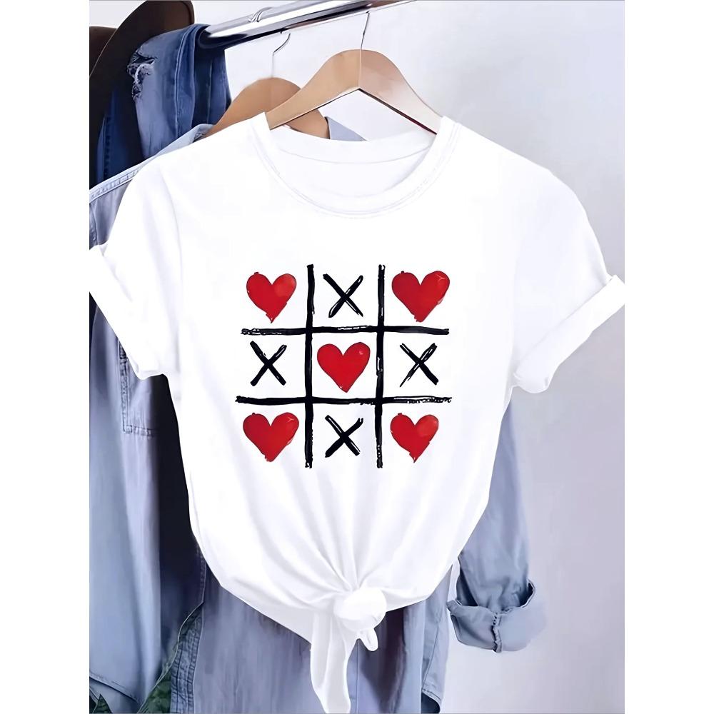 

Trendy and Unique Geometric Patterns Is An Ideal Choice for Valentine s Day Outfits in Spring Well As Holiday Women Tee Tops M