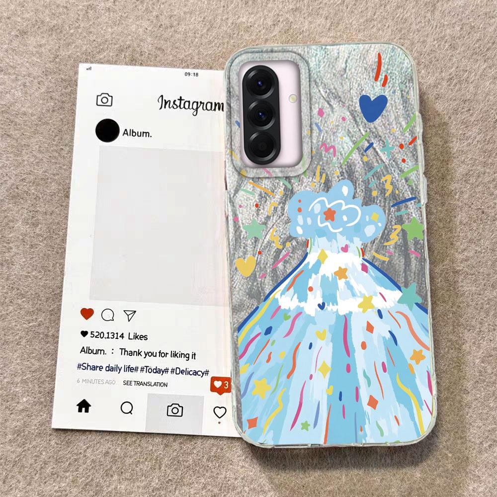 Fashion Colorful Fireworks Stars Phone Cases For Samsung Galaxy A56 A26 A16 A36 A15 A25 A35 A55 S24 S25 Couple Back Shell Cover