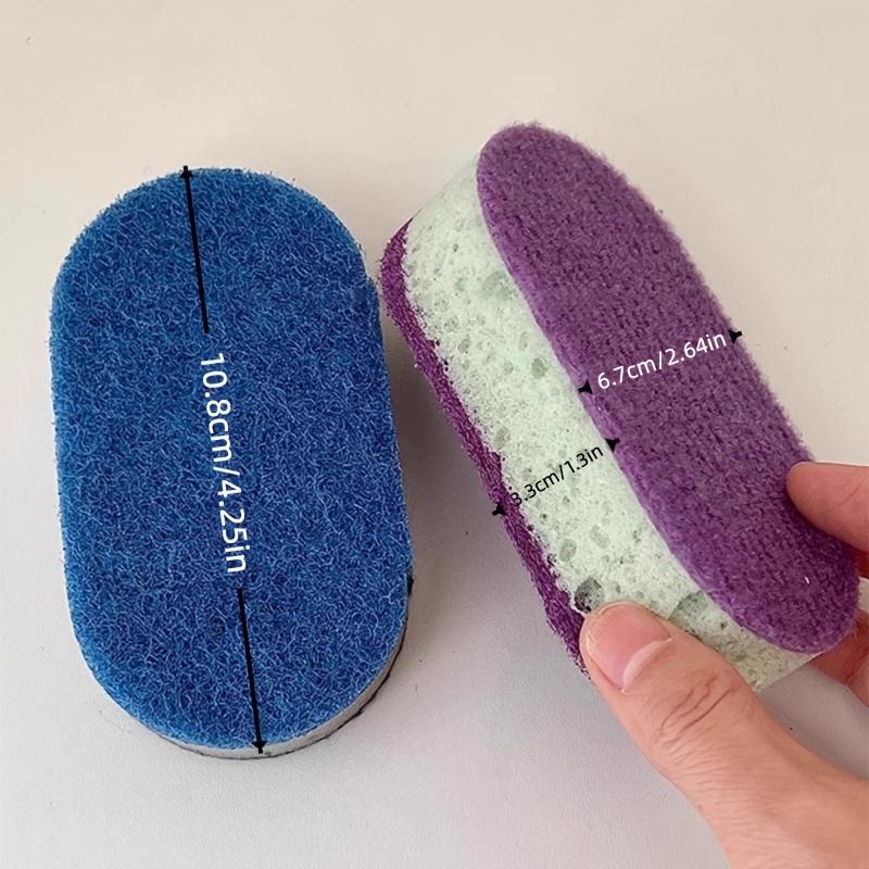 3 High-density Colored Dishwashing Sponges, Designed for Efficient Composite Cleaning In Kitchens, Bathrooms, and Homes