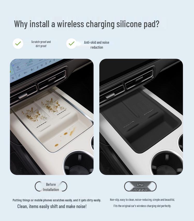 Ideal MEGA Center Console Wireless Charging Anti-Slip Silicone Pad for Car Interior Protection