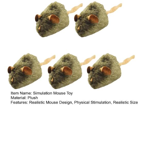 Realistic Simulation Mouse Cat Toy Automatic Squeaky Kitten Interactive Toy Bite Resistant Plush Mice Relieves Boredom Cat Supplies