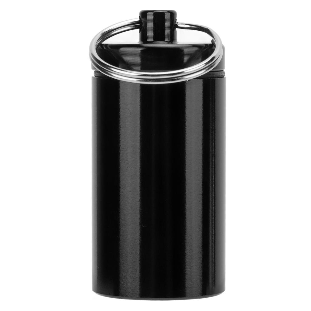 Mini Portable Keychain Medicine Holder Aluminium Waterproof Medicine Box Container for Outdoor Travel CampingAluminum