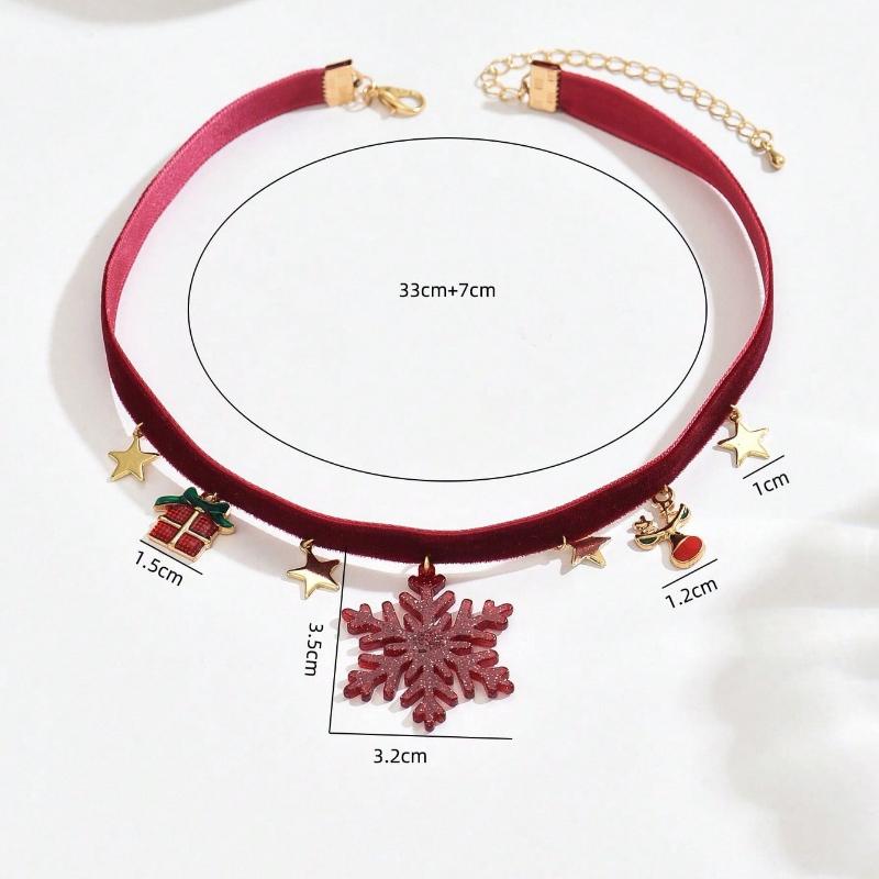 1 Stück Roter Samtstoff Sommer Schmaler Kragen Einfacher Choker Halskette Dekoration Für Frauen