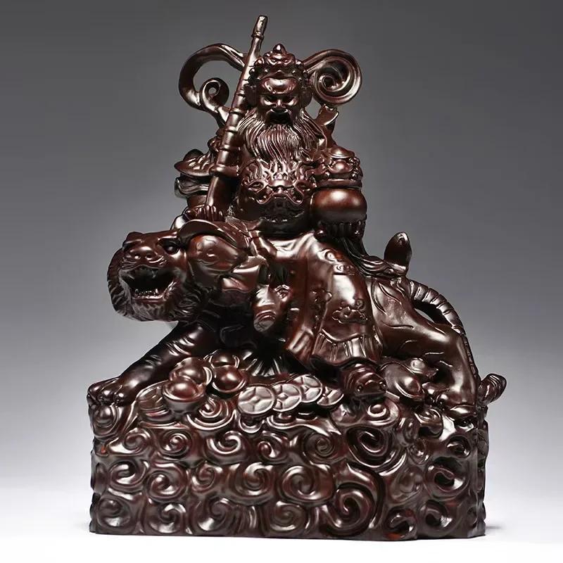 

Ebony Carving Wooden Statue Ornament Home Worship Company Desktop Decoration Wooden Handicrafts Store Opening Holiday Gifts Height 15cm