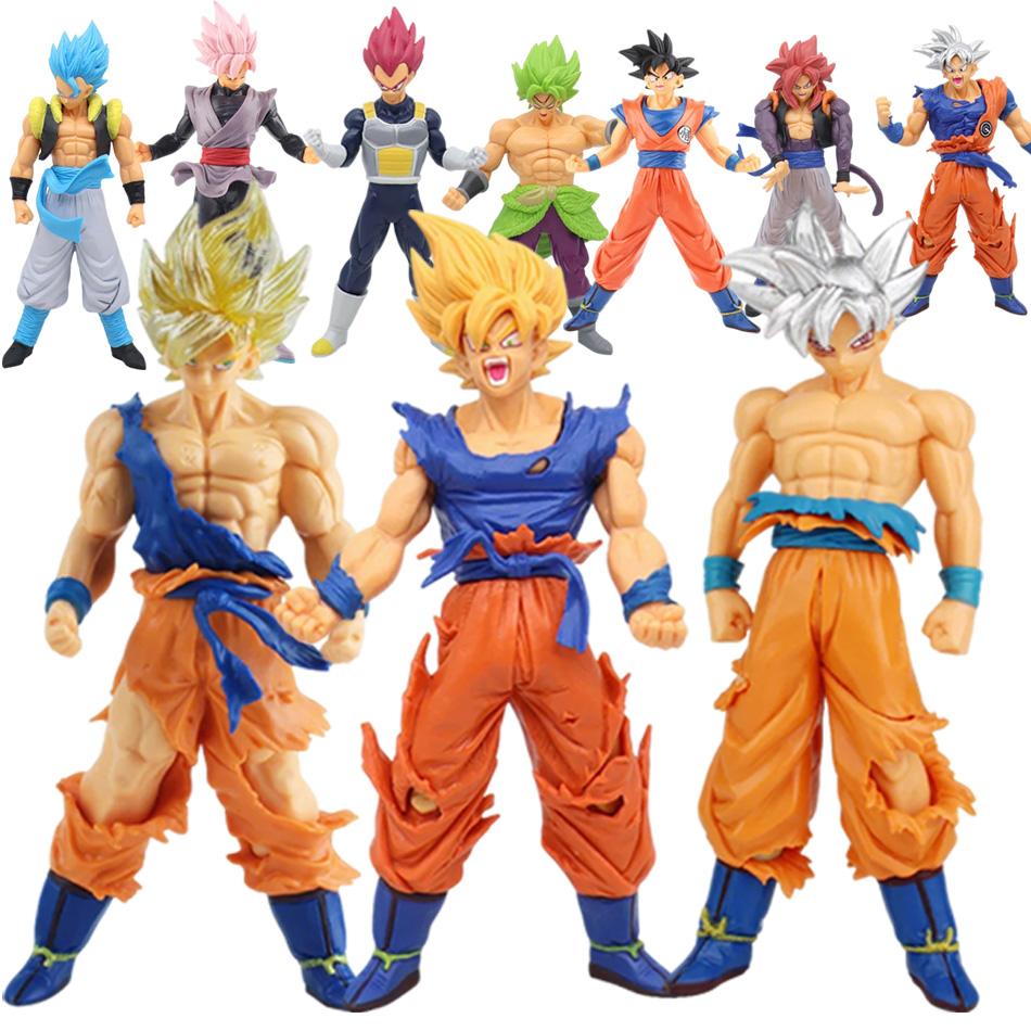 Anime 17-18CM Dragon Ball Z Super Saiyan Son Goku Broly Vegeta Anime Action Figure Model Gifts Collectible Figurines for Kids