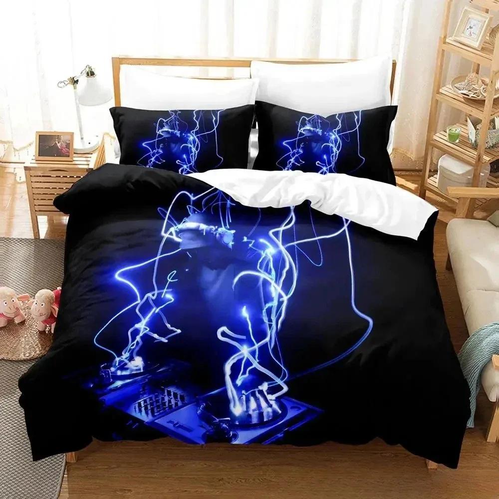3D Music DJ Rock Comfortable Duvet Quilt Cover Pillowcase Bedding Set Children Bedroom Decoration Home Textile