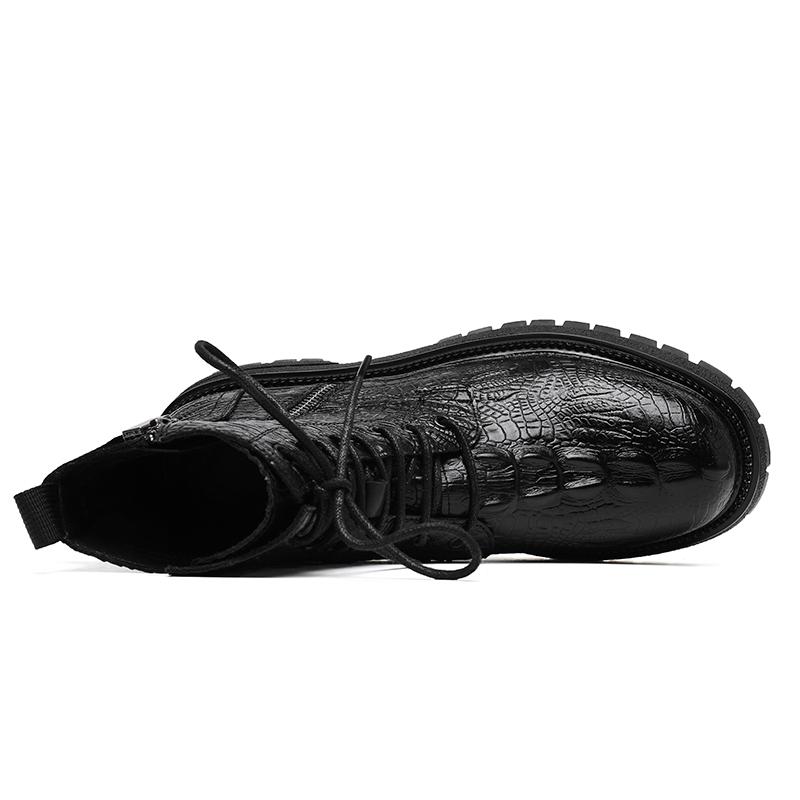 Podzim Zima Krokodýlí kůže Pánské Kotníkové Boty Trendy Kožené Pánské Kotníkové Boty Zip Street Cool Ležérní Pánská Obuv Botas Hombre
