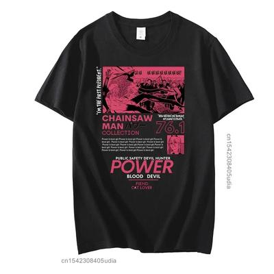 Tronçonneuse unisexe puissance T-Shirt unisexe esthétique Couple graphique t-shirts hauts unisexe femmes surdimensionné à manches courtes T-Shirt Harajuku Kawaii