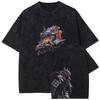 Anime Berserk Griffith Vintage Graphic Washed Tee Men Manga Gothic T-shirts Casual Tshirt Harajuku Male Street Tops