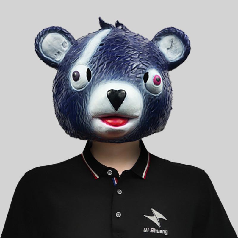 Whimsical Raccoon Head Mask In Pink Blue And Gray Colors Perfect For Kids And Adult Celebrations