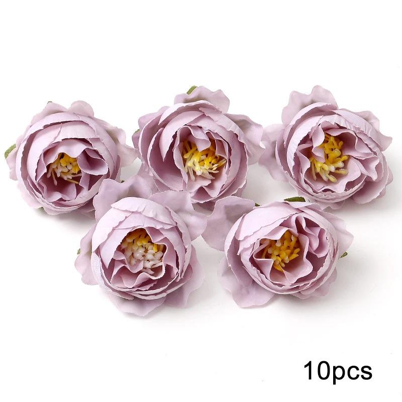 Purple Artificial Flowers Heads Silk Fake Flowers For Home Decor Party Wedding Decoration DIY Valentine's Day Gifts Accessories