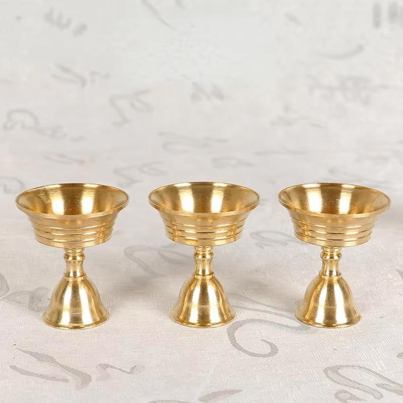 5.5/6.5cm Craft Candle Holders Copper Butter Lamp Holder Long Lamp Candlestick Candle Copper Alloy Festival Ornament Home Deco