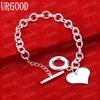 925 Sterling Silver Heart-shaped Bracelet Fashion Wedding Jewelry