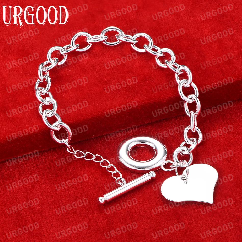 925 Sterling Silver Heart-shaped Bracelet Fashion Wedding Jewelry