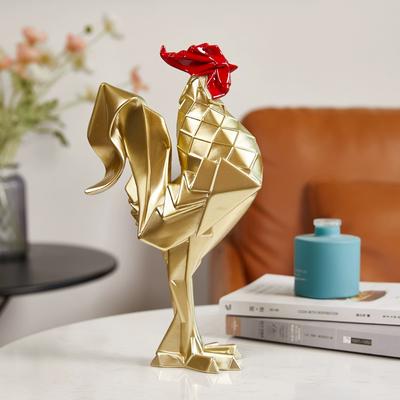 Creative Origami Resin Rooster Craft Ornaments Abstract Animal Sculpture Decorative Art Rooster Statue Gift Home Decoration New