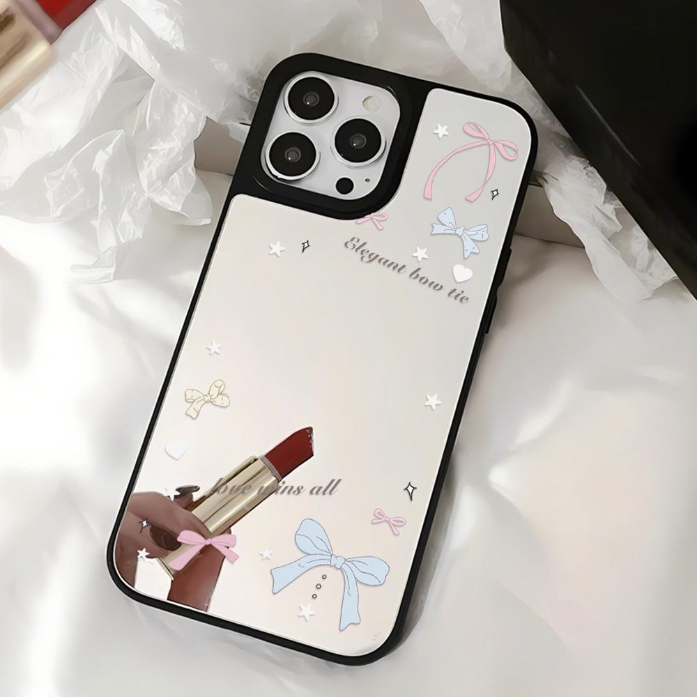 Mirror Phone Case for iPhone 15 11 13 14 for 15 16 Pro Max 12 13 16 Pro Cloud Flower and Animal Cute Style Phone Case