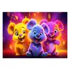 Canvas print, Neon bears abstract