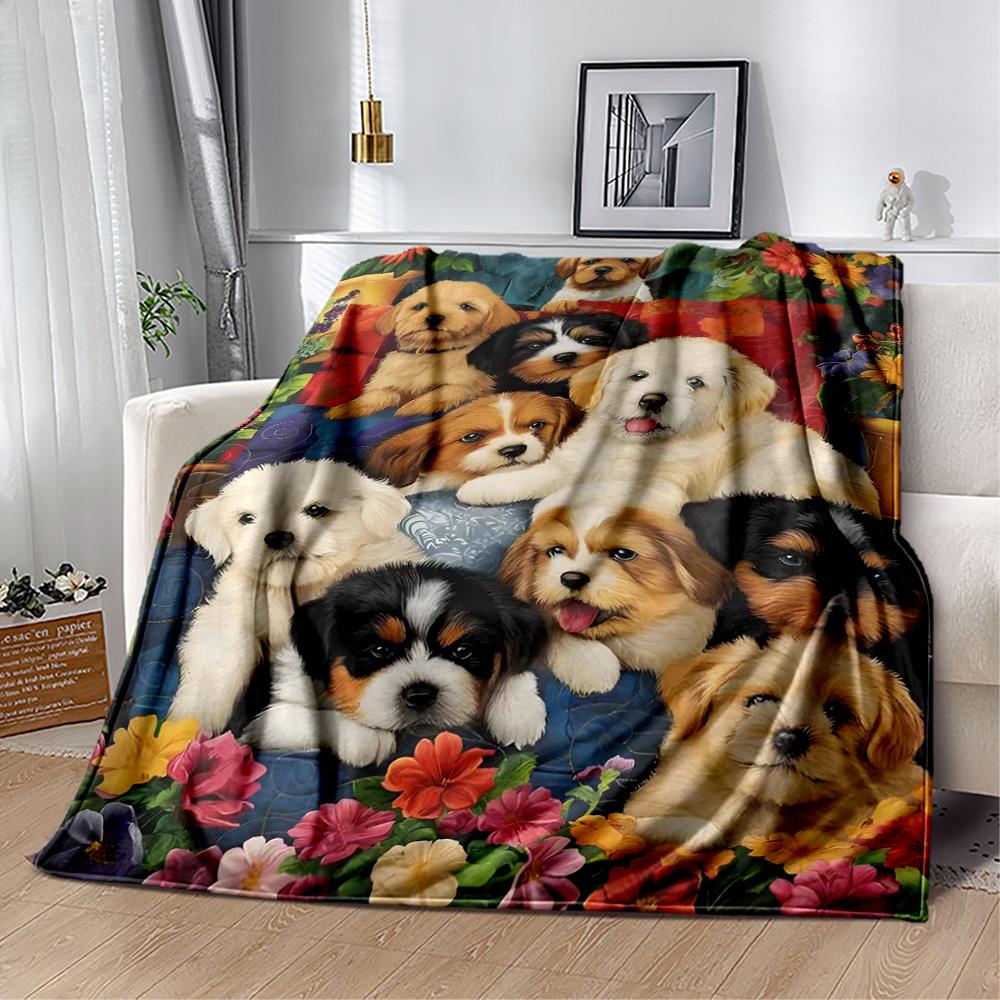 Chihuahua Photo Collage Flannel Blanket,Lightweight,Office Blanket,Sofa Blanket,Comfortable Blanket