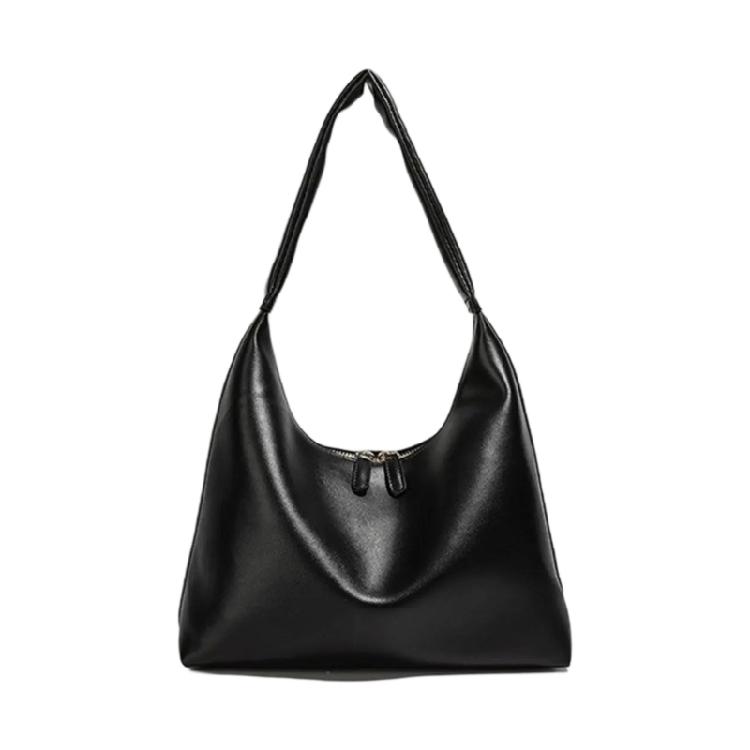 Shoulder Bag for Women Retro Pu Leather Clutch Purses Simple Hoboes Handbag with Zipper Closure Evening Underarm Purse