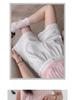 2025 Women's Gray Lace-Trim High Waist Wide-Leg Summer Shorts