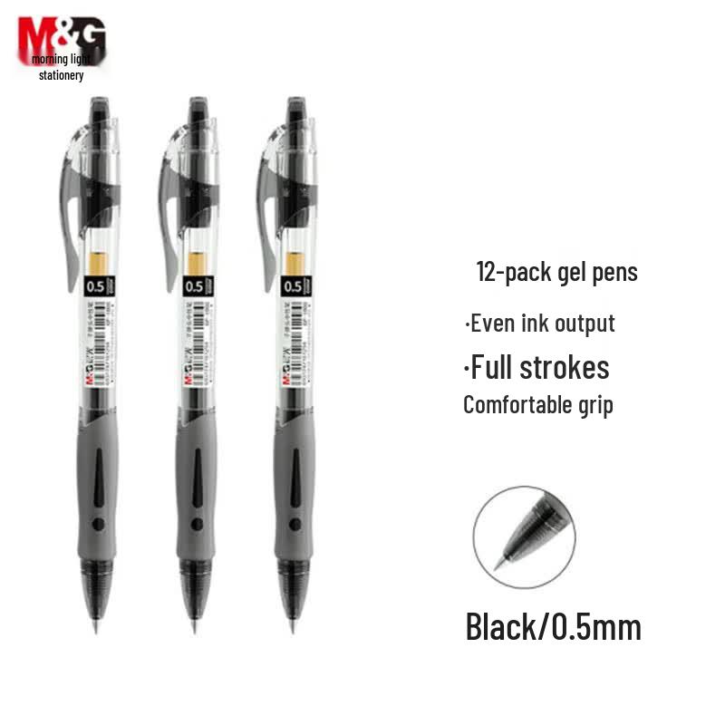 M&G GP1008 0.5mm Black Ret retractable Gel Pen