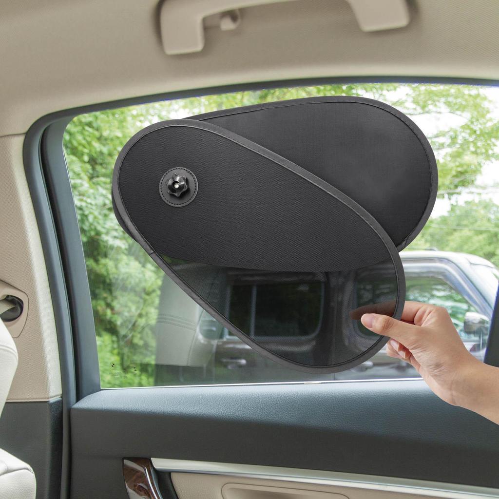 Foldable Mesh Car Window Sun Shade: Sun Protection & Heat Insulation, Clear View, Suction Cup Attachment.