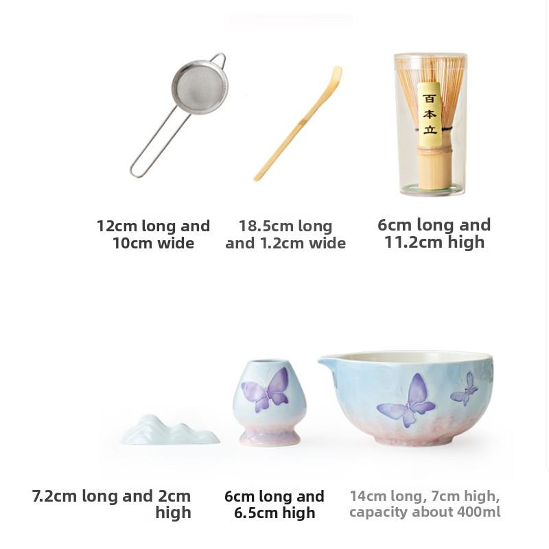 Bamboo Matcha Whisk Set Ceramic Tea Bowl Traditional Japanese Tea Making Tools Home Kitchen Accessories Gift