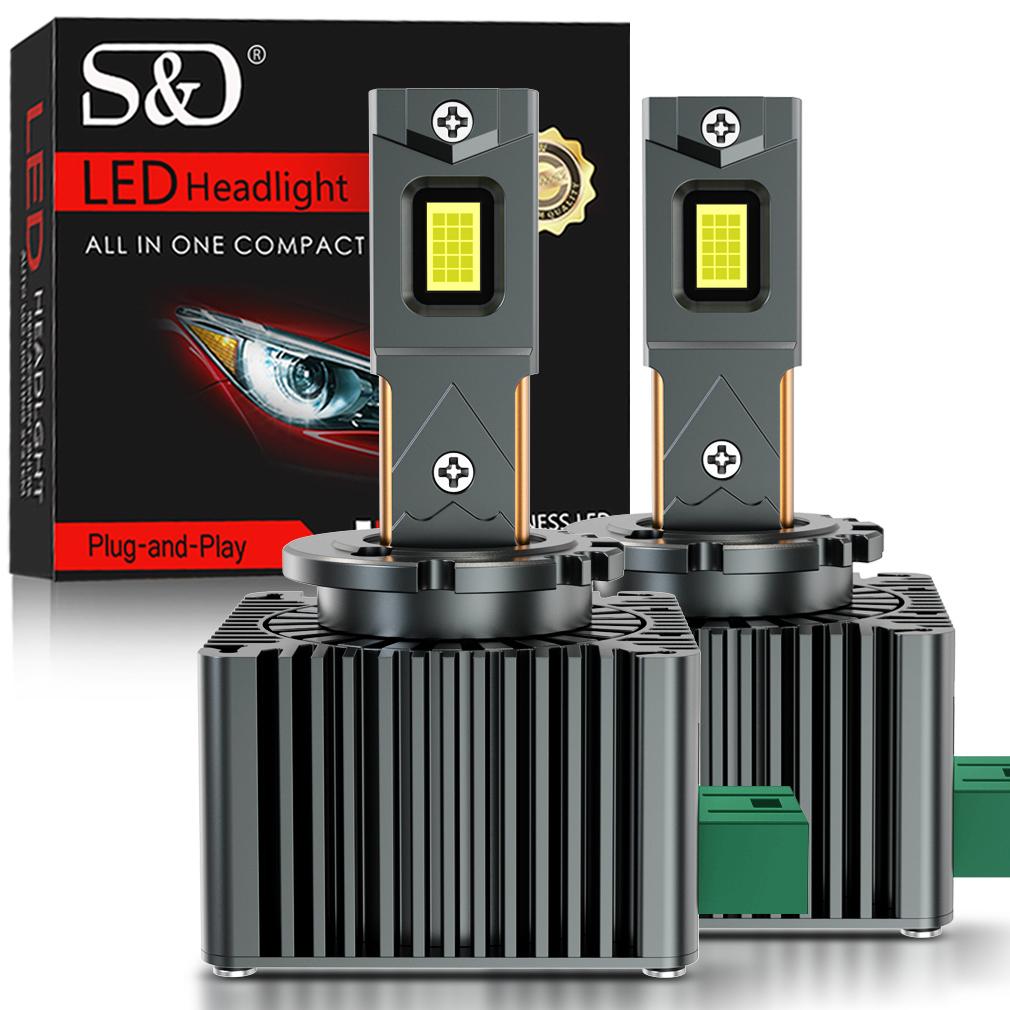 

2 шт. 80000 лм Светодиодные лампы для фар D3S 300 Вт D1S D2S D4S D1R D2R D3R D4R Turbo LED CSP Двойная медная трубка Освещение для фар BMW Benz Volvo 6000K Белый D3S/D3R