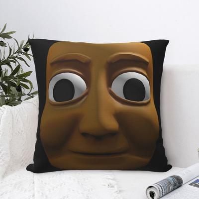 Tung Tung Tung Sahur Face Square Pillow Case Throw Pillow Italian Brainrot Meme Awesome Cushion Covers