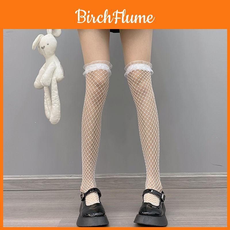 Nylon Fishnet Thigh High Stockings For Women With Lace Bow Design Spring Summer