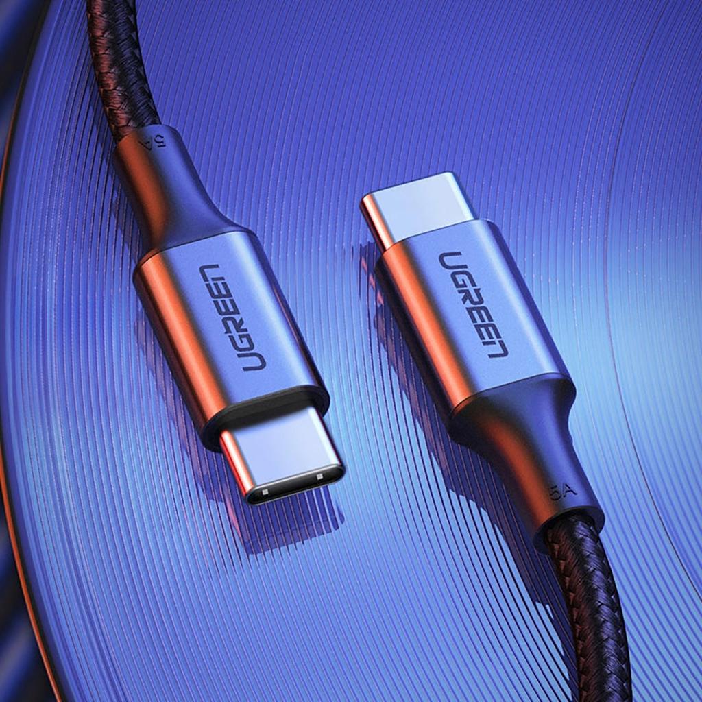 Ugreen US316 100W USB-C PD Cable 5A, 1.5m Gray - Enhanced Fast Charging & Data Transfer Capability