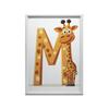Żyrafa Z Literką M - Plakat Dla Dzieci Żyrafa Z Literką M - Plakat Dla Dzieci, 40X50 Cm, Rama Aluminiowa Czarna, Papier Matowy 230 Gsm