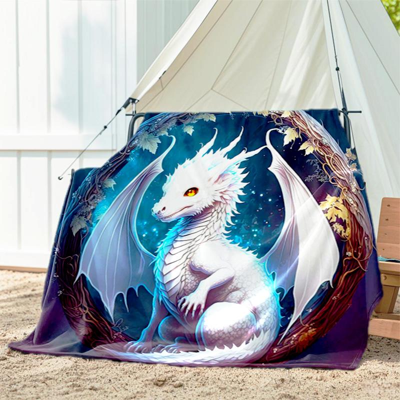 1pc dragon blanket, all season lightweight home office outdoor nap multifunctional blanket