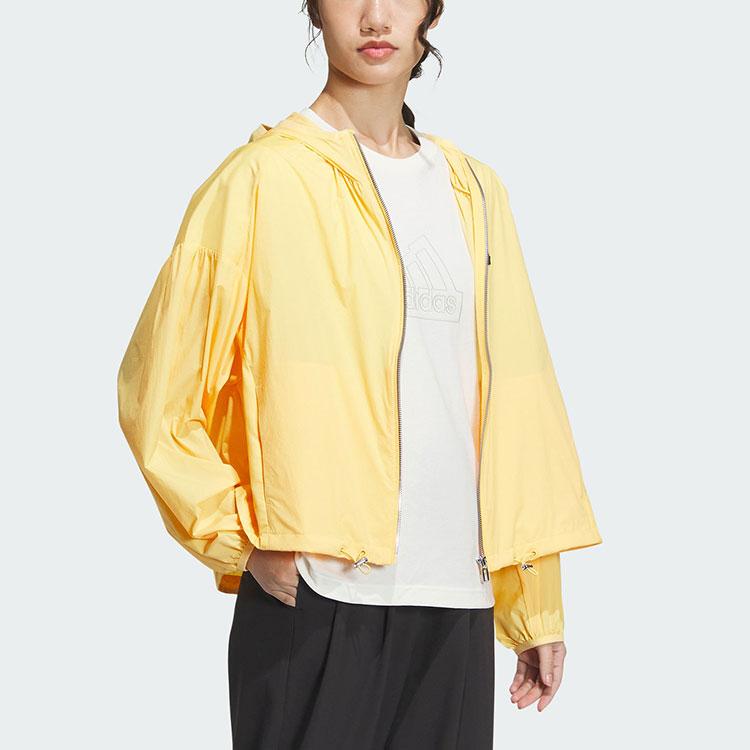 New Adidas WINDBREAKER Jackets Coats Women's Bright Yellow IM8836