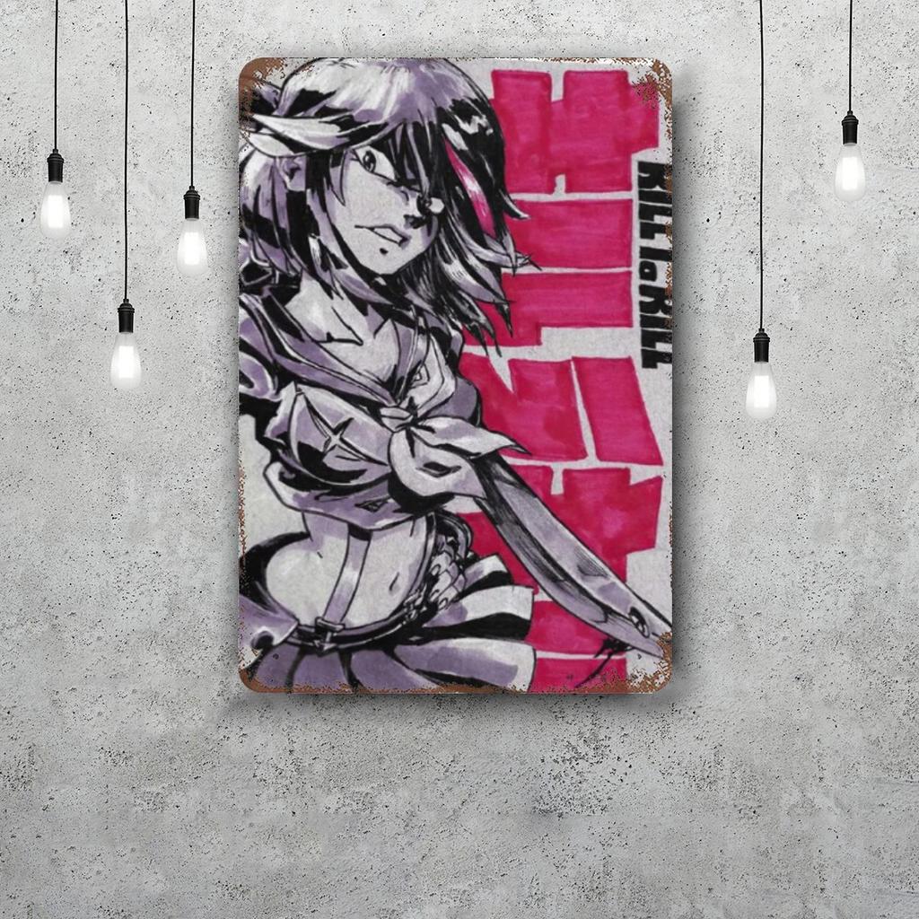 ryuko matoi Retro Vintage Tin Sign Poster Decorative Plaque Metal Plate Wall Decor