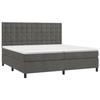 3143284 vidaXL Lit à sommier tapissier et matelas Gris foncé 200x200cm Velours
