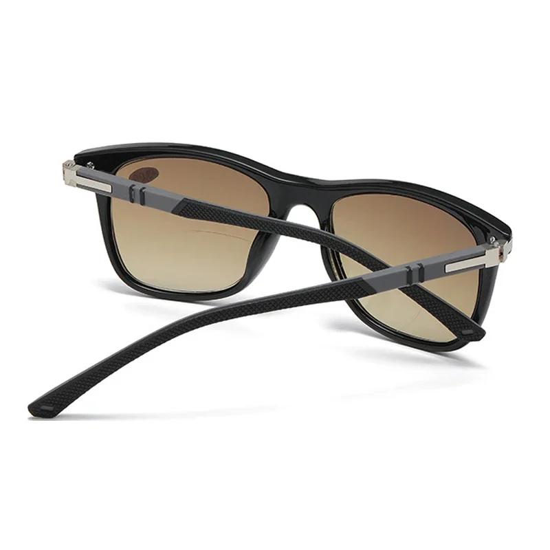 Unisex Bifocal Reading Glasses Classic Square Lens Presbyopia Near and Far Eyewear Vintage UV Shades Sports Sunglasses +3.5